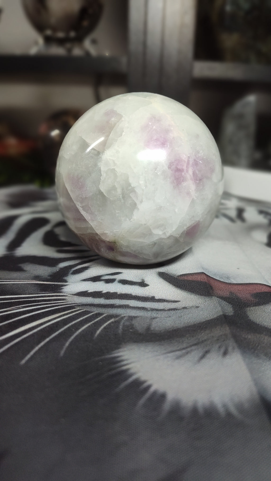 Feather Fluorite sphere